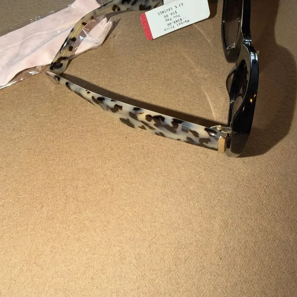 Kate Spade Jalena Sunglasses Pattern Black& Tortoise /Dark Grey Gradient Lens 49